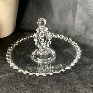 Beautiful Vintage Candlewick Lemon / bonbon Tray with Tri Handle